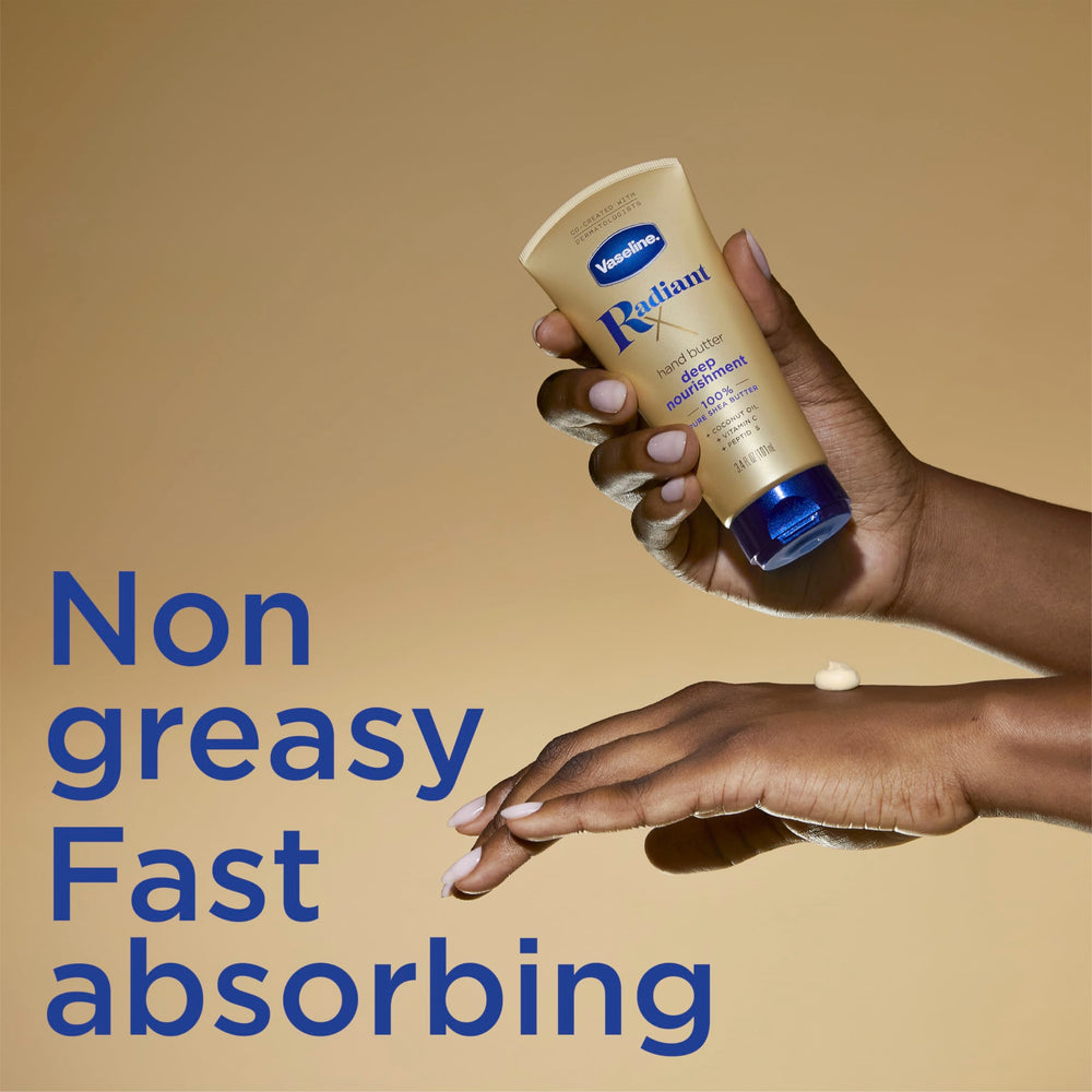 Size comparison of Vaseline hand butter tubs and lip stick illustrating travel-friendly convenience