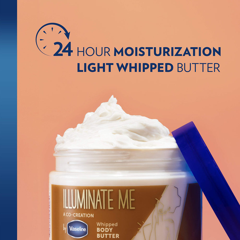 Vaseline products beside organic shea and mica illustrating ethical sourcing benefit