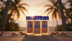 Vaseline secure blue cap detail preventing leaks for worry-free travel