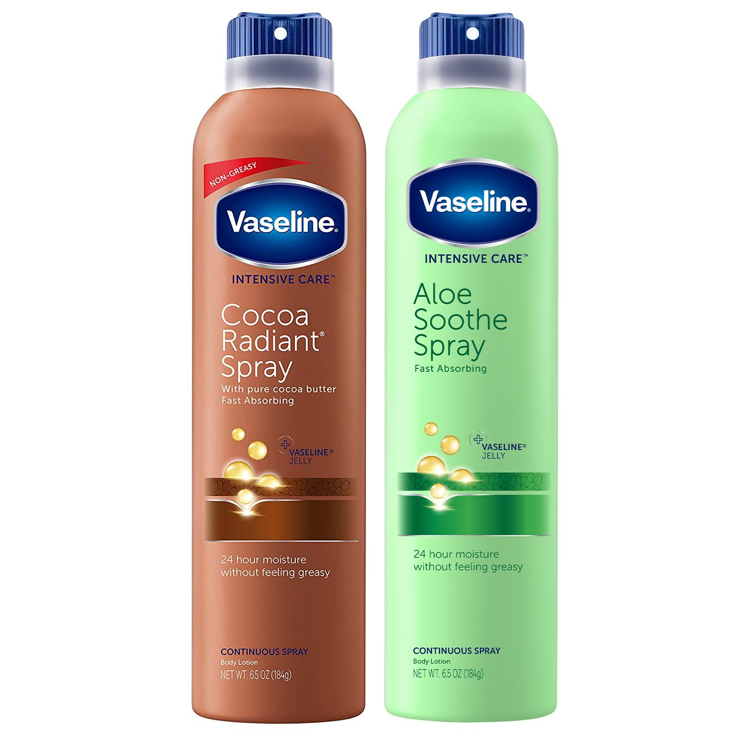 Vaseline Cocoa Radiant front view showing bottle and cocoa scent for deep hydration