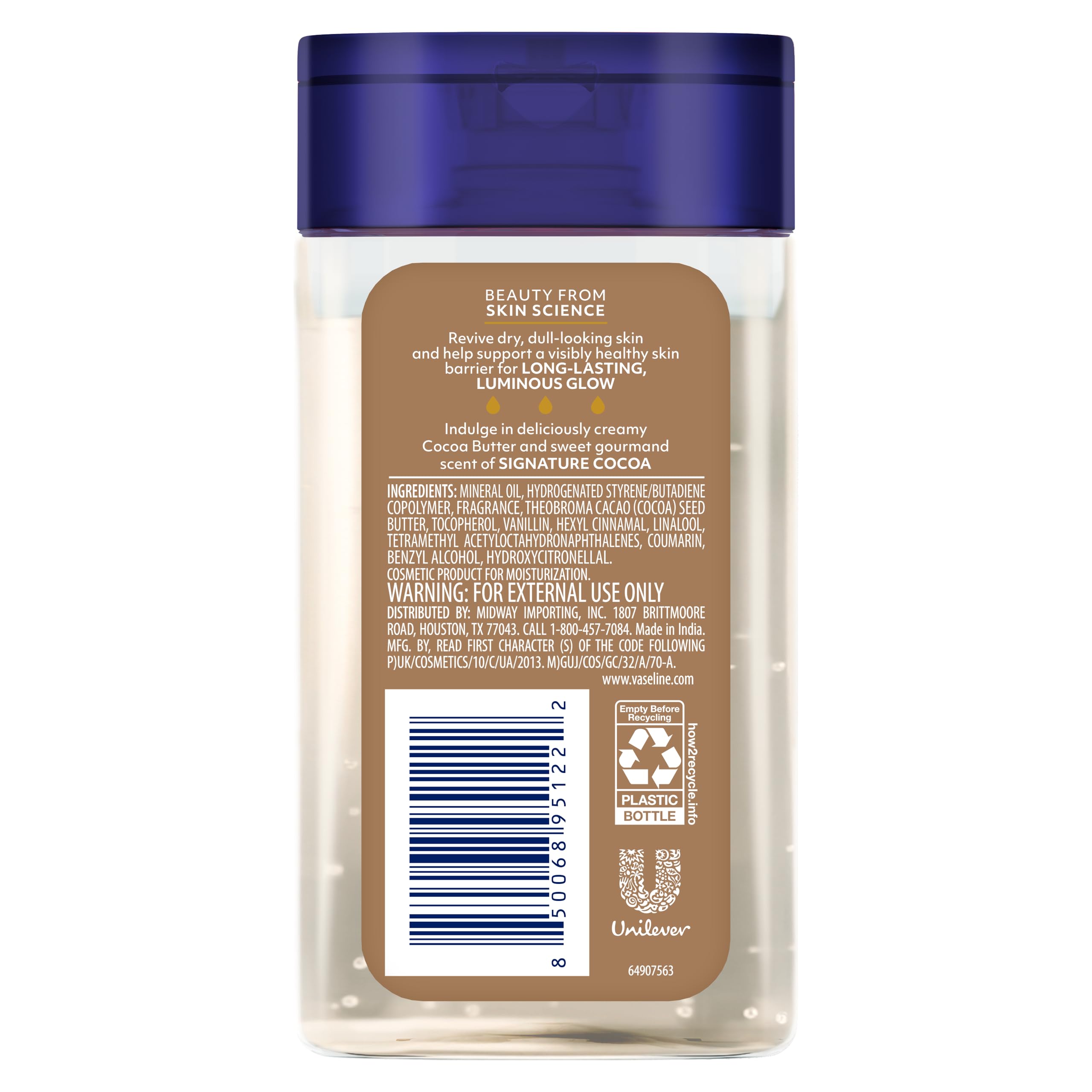 Vaseline bottle in hand showing scale and easy pocket portability