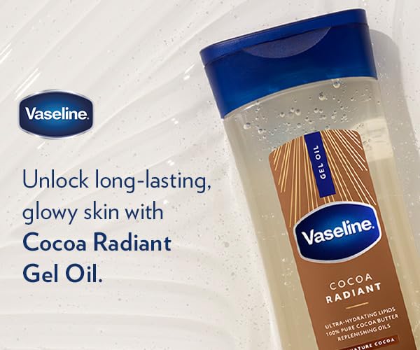 Vaseline open bottle pouring gel illustrating lightweight oil transformation