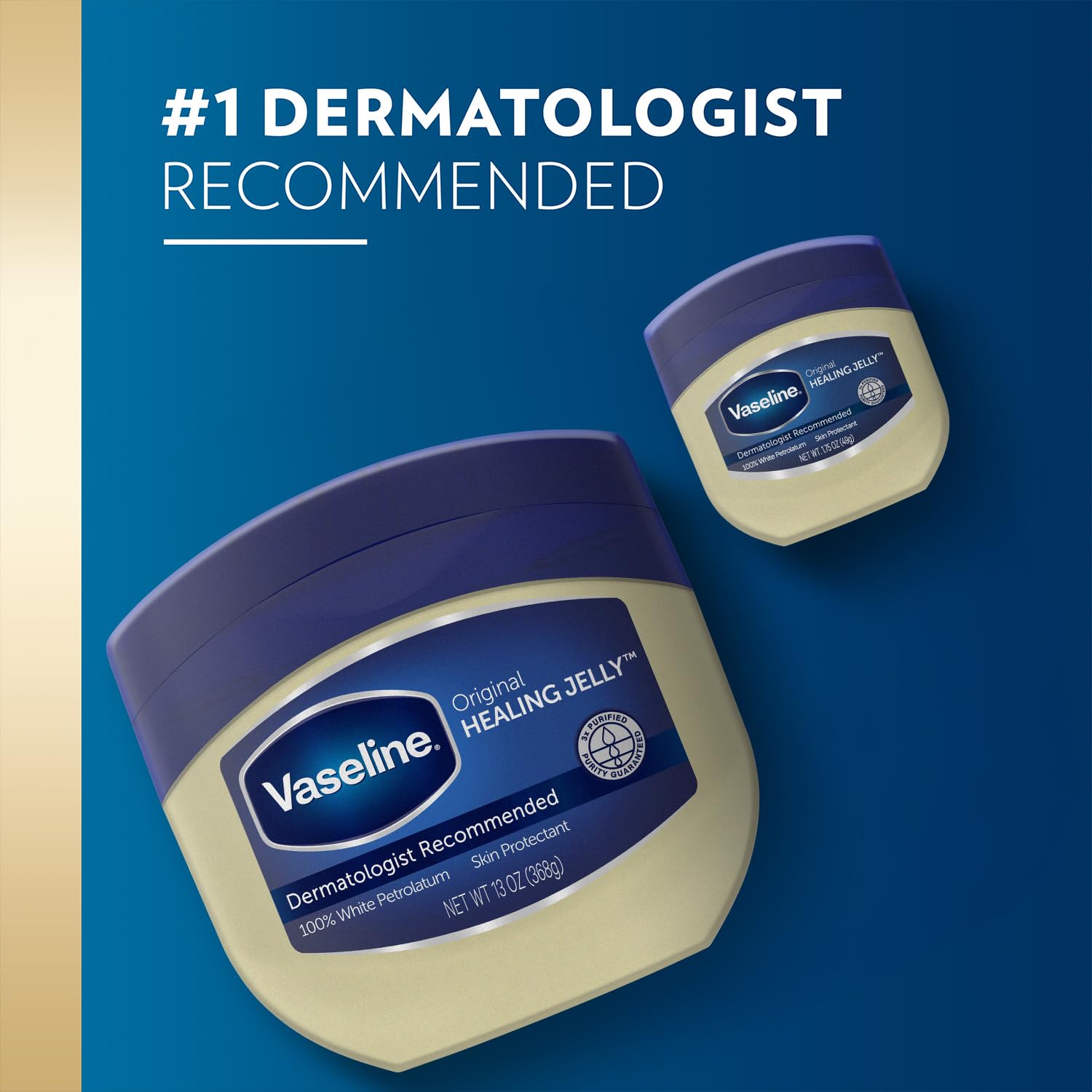 Close view of Vaseline label details emphasizing hypoallergenic and unscented formula