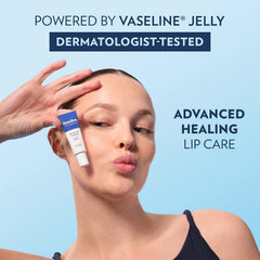 Vaseline lip balm stick detail highlighting quick, hygienic on-the-go use
