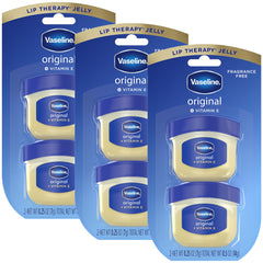 Vaseline six-pack front view showing compact jars and convenience
