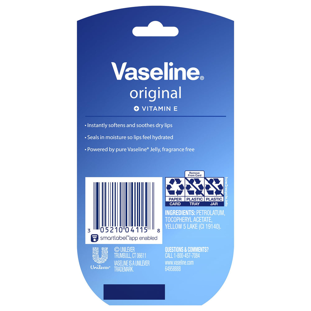 Vaseline single jar open showing balm texture and easy access