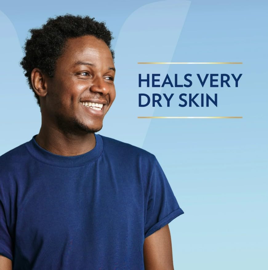 Vaseline mens extra strength bottle on bathroom shelf as part of grooming routine benefit