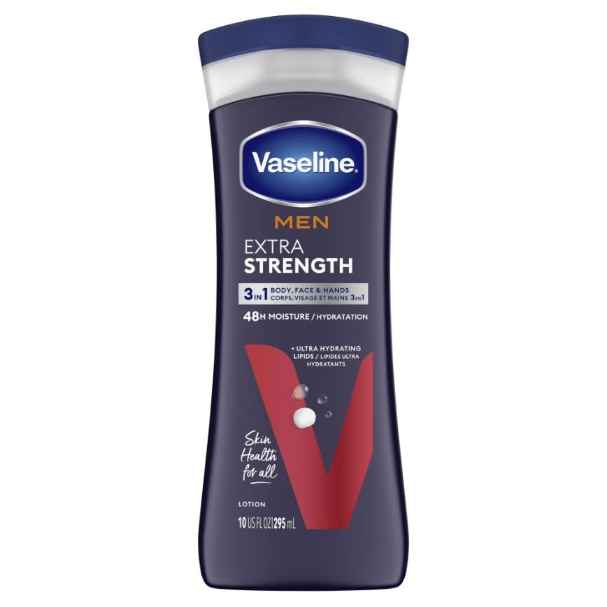 Vaseline mens extra strength close-up of cap for easy dispensing benefit