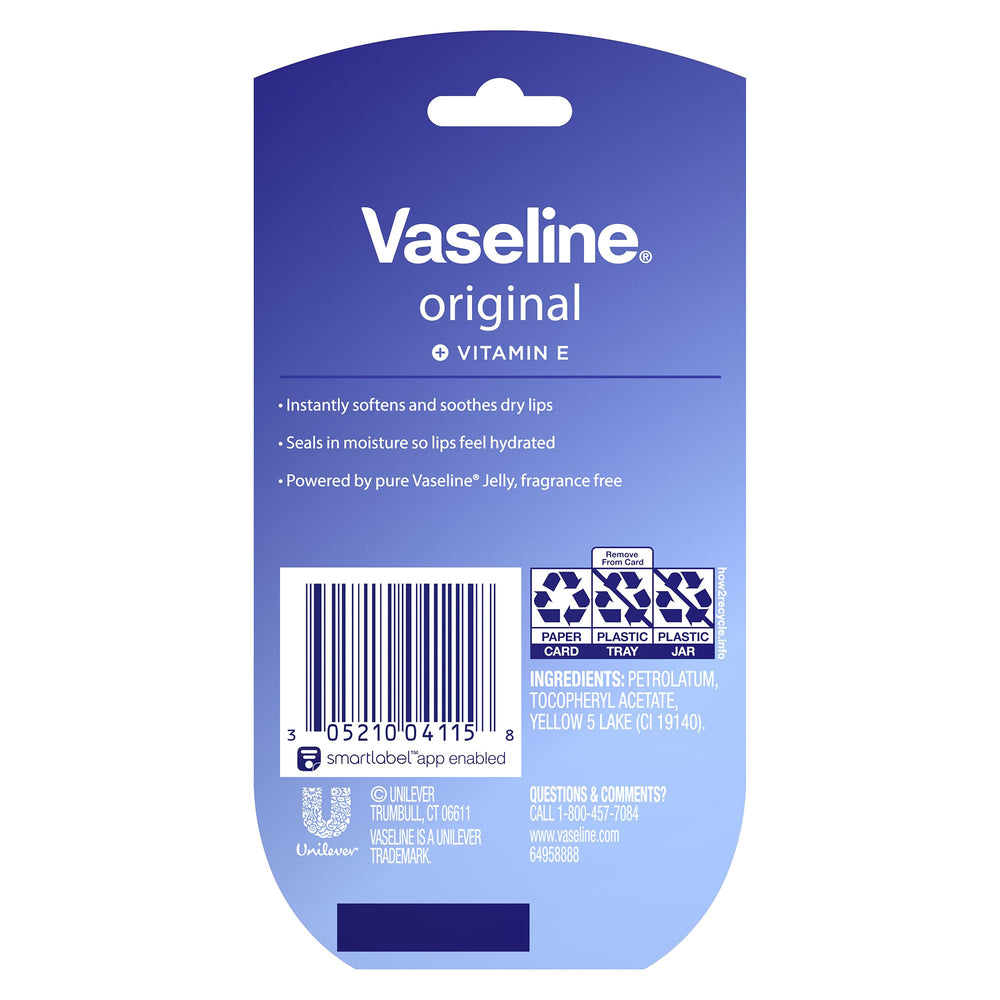 Vaseline open jar texture view showing smooth jelly and moisturizing benefit