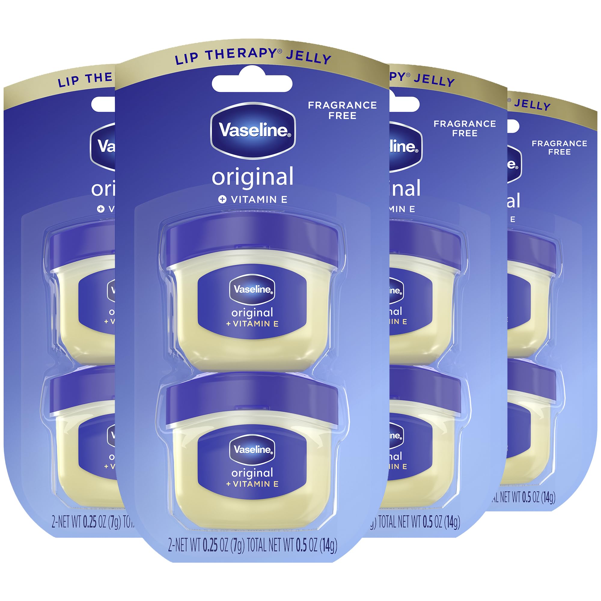 Vaseline mini jars front packaging showing convenience and bulk
