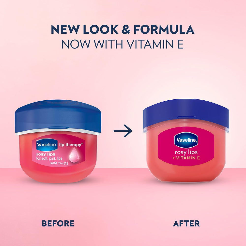 Vaseline mini jar open showing balm surface and quick-access moisturizer