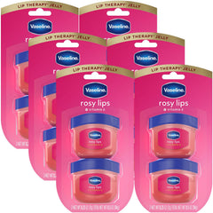 Vaseline mini jar front view showing compact rosy lip care and easy carry