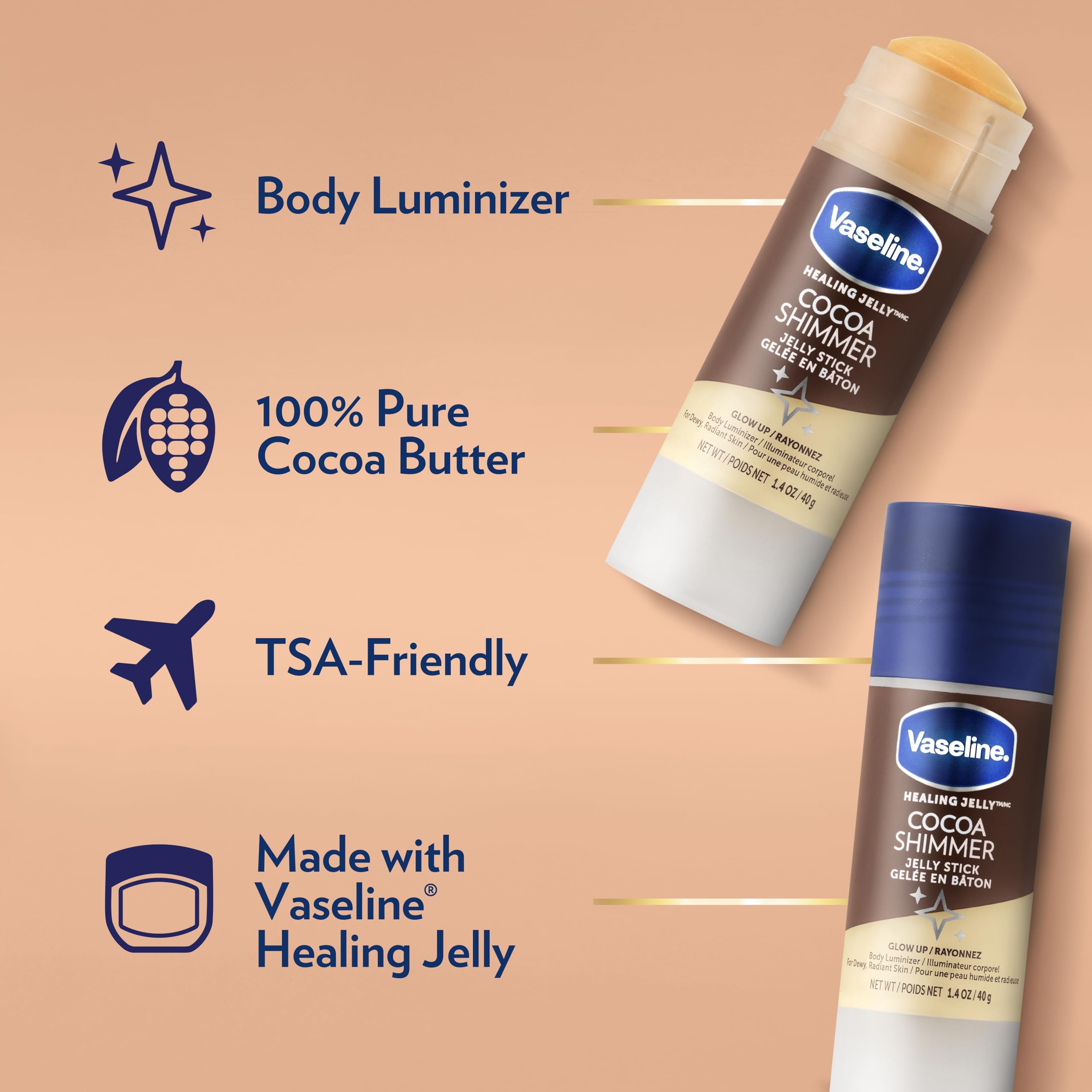 Vaseline stick beside smartphone showing travel-friendly compact size and portability