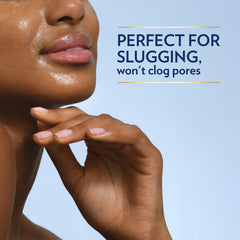 Close‑up of Vaseline texture showing smooth jelly that seals in moisture