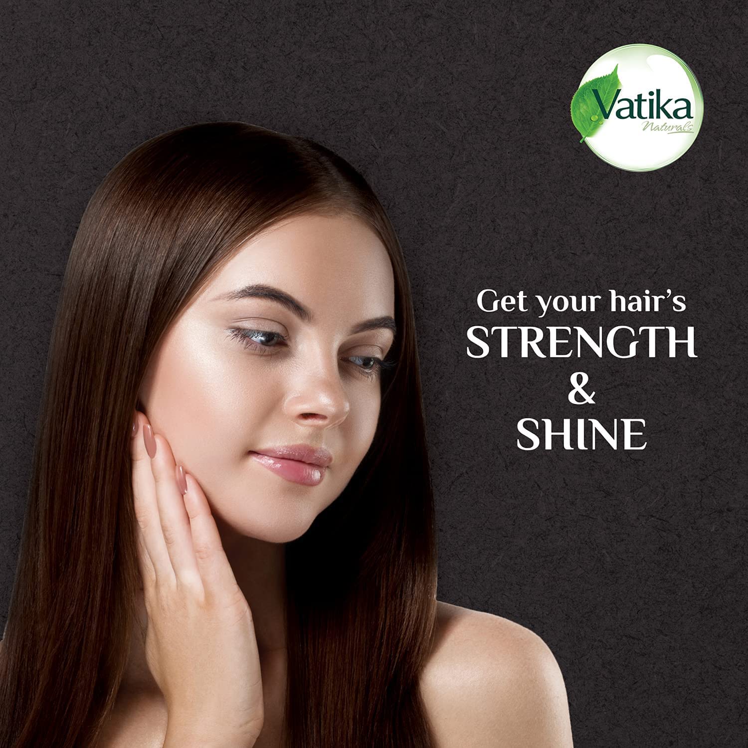 Vatika Naturals close-up label detail highlighting key ingredient benefits