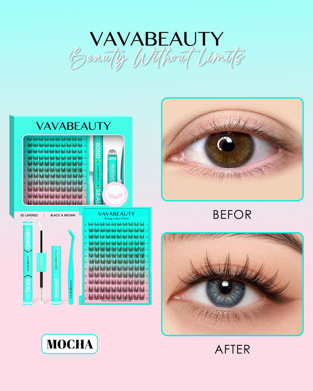 VAVABEAUTY layout of varied lengths 8–16mm for customizable volume