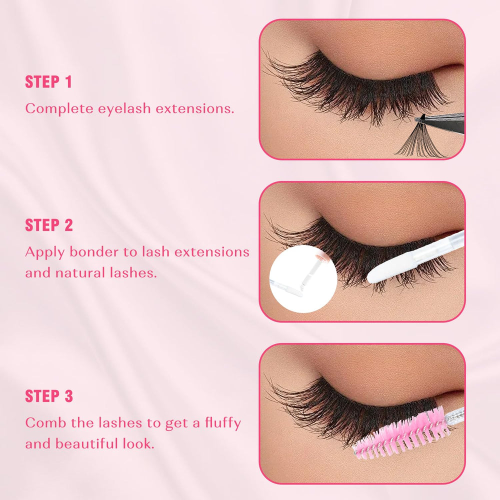 VAVALASH in salon setting with lash technician applying bonder for retention