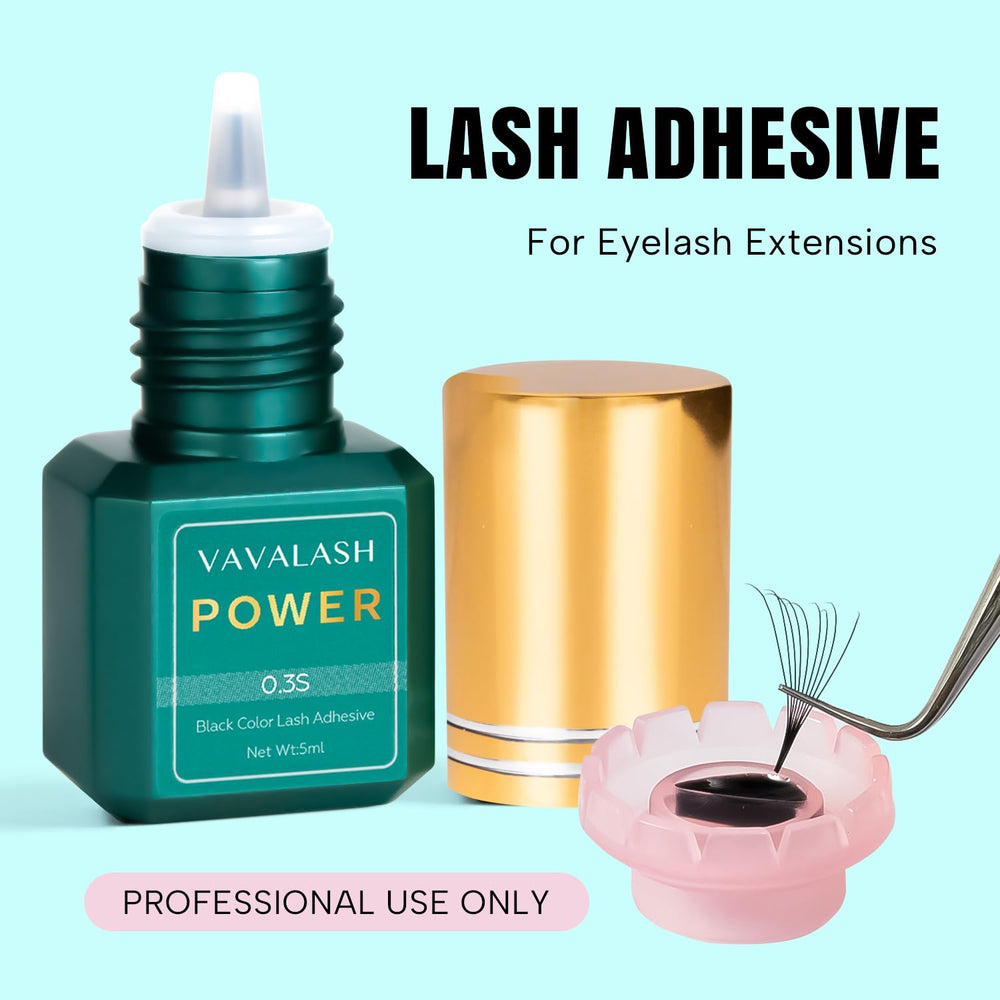 VAVALASH bottle next to ruler showing 5ml scale for salon use and portability