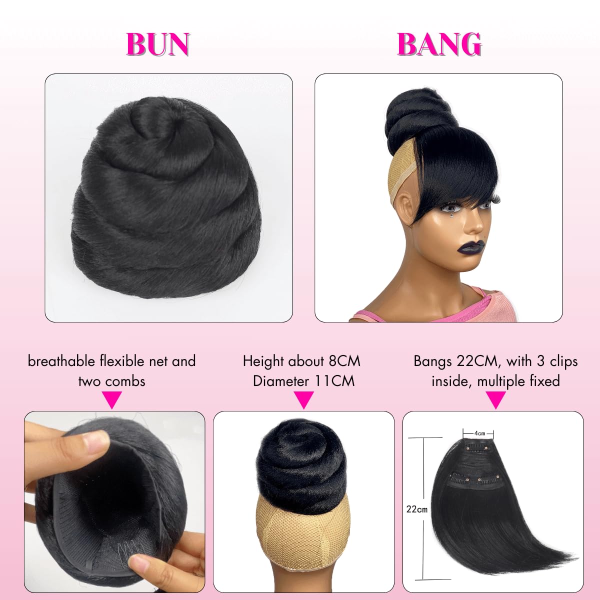 VAVANGA swoop side bang styled to soften the face and add polish