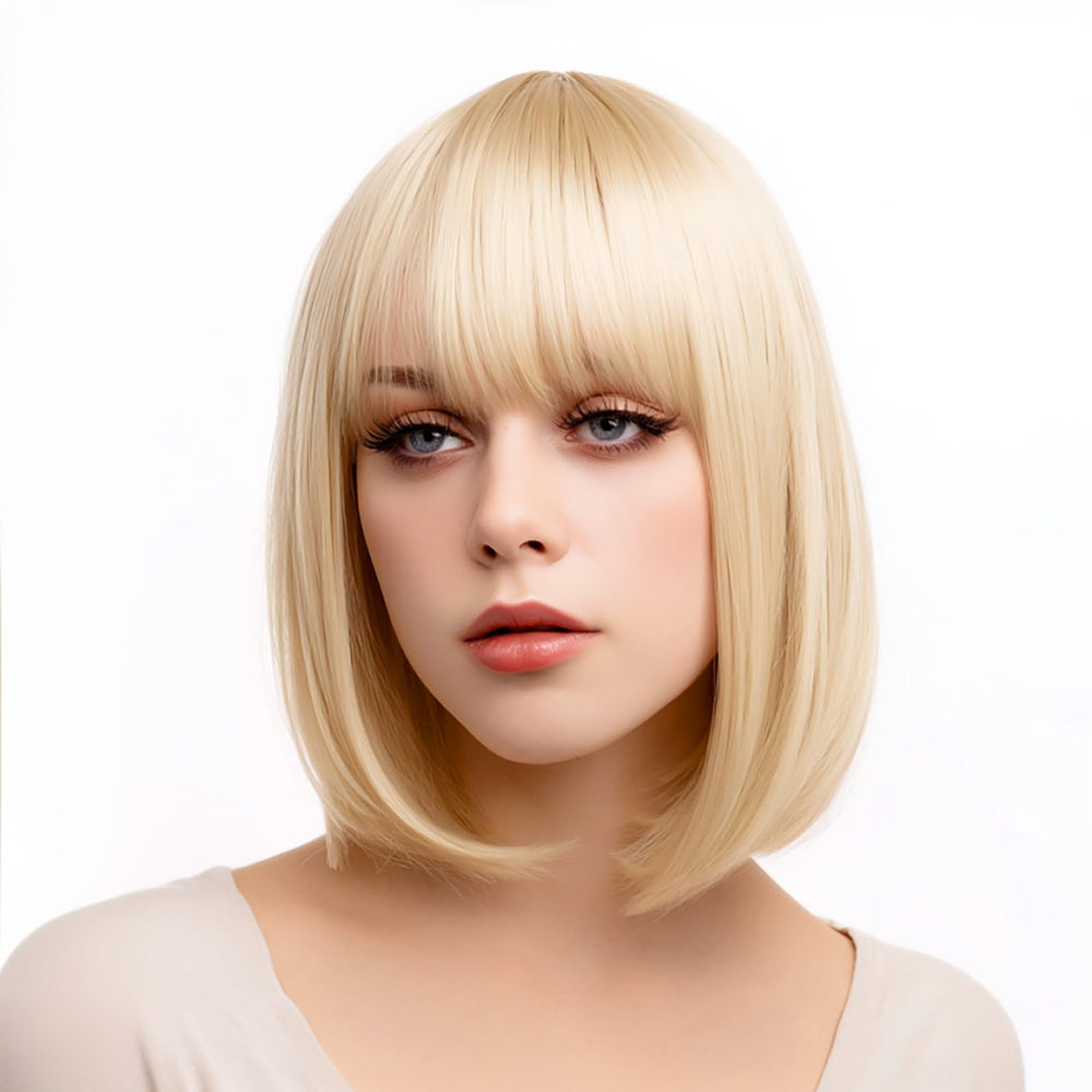 VCAY side profile of bob wig demonstrating straight length and shape