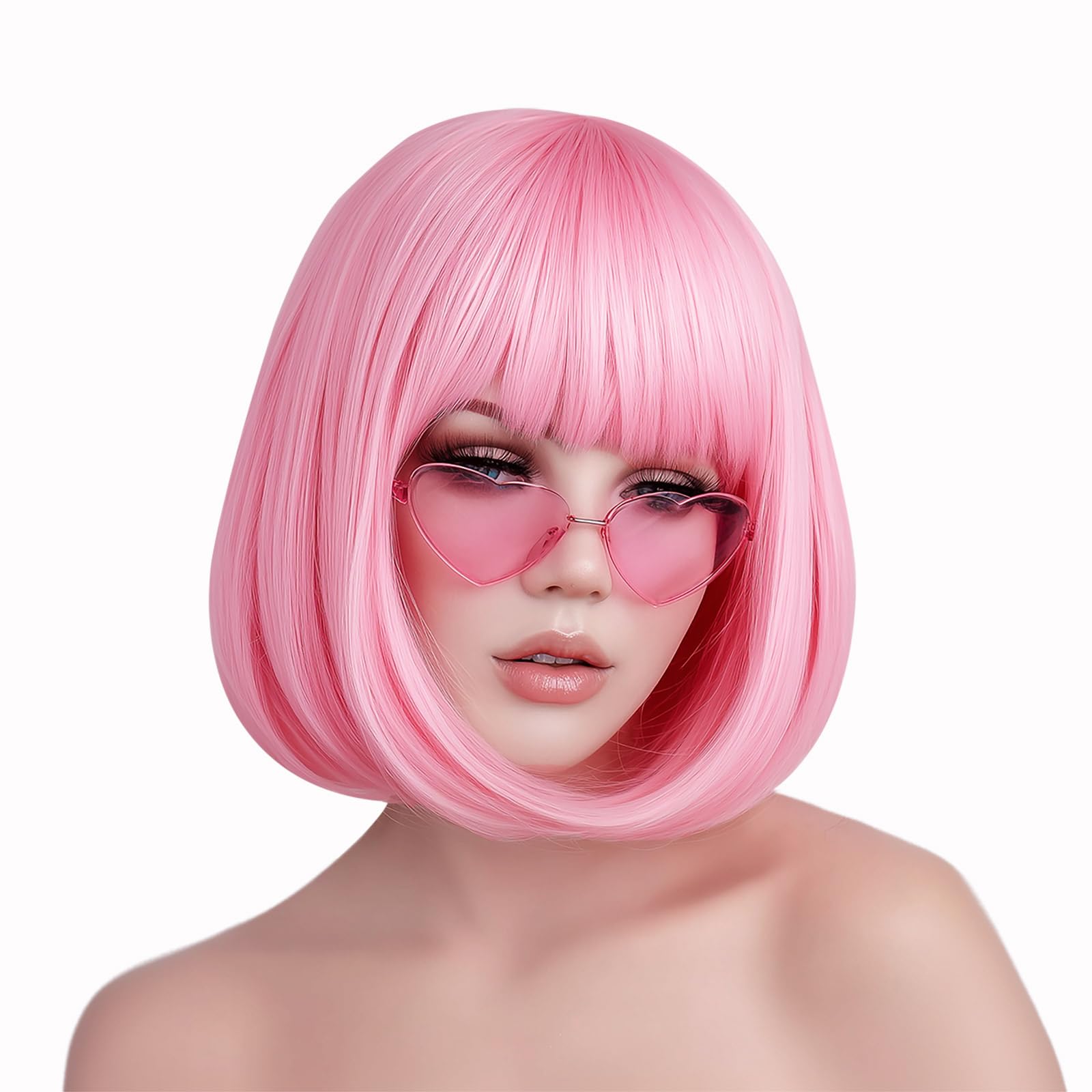 VCAY pink bob side profile demonstrating smooth straight cut and fit