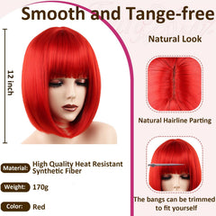 VCAY red bob wig lace cap detail highlighting breathable construction and secure fit