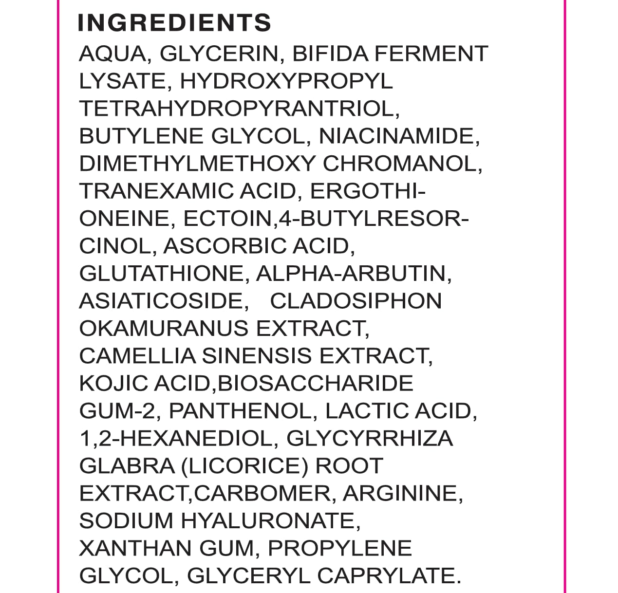 Vcetree close-up label showing directions for safe twice-daily use