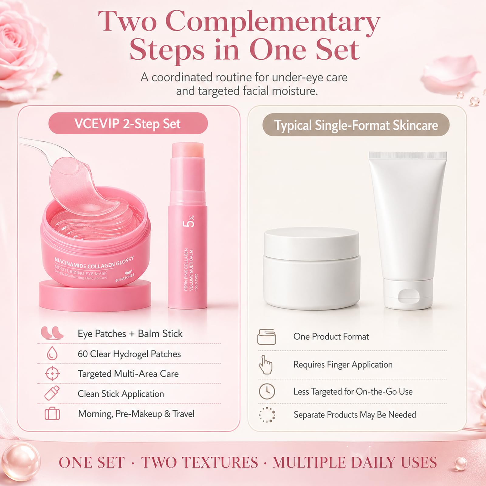 VCEVIP balm stick smoothed on lips and smile lines for targeted moisture