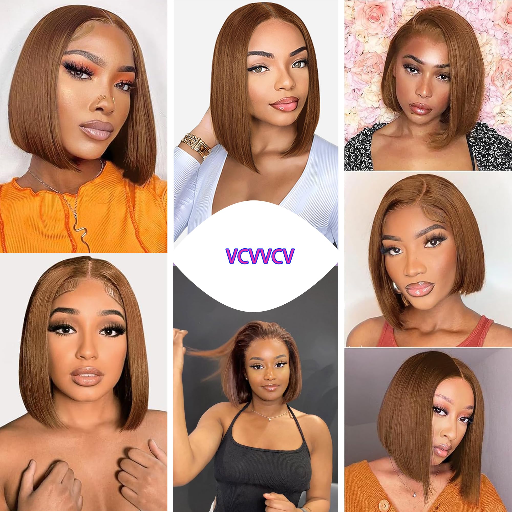 VCVVCV strand close-up showing smooth Brazilian hair texture and sheen