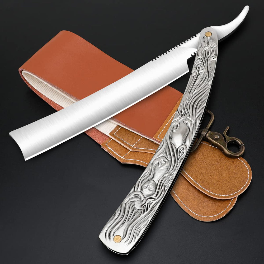VCXOX razor front view showing polished stainless steel blade and reliable precision