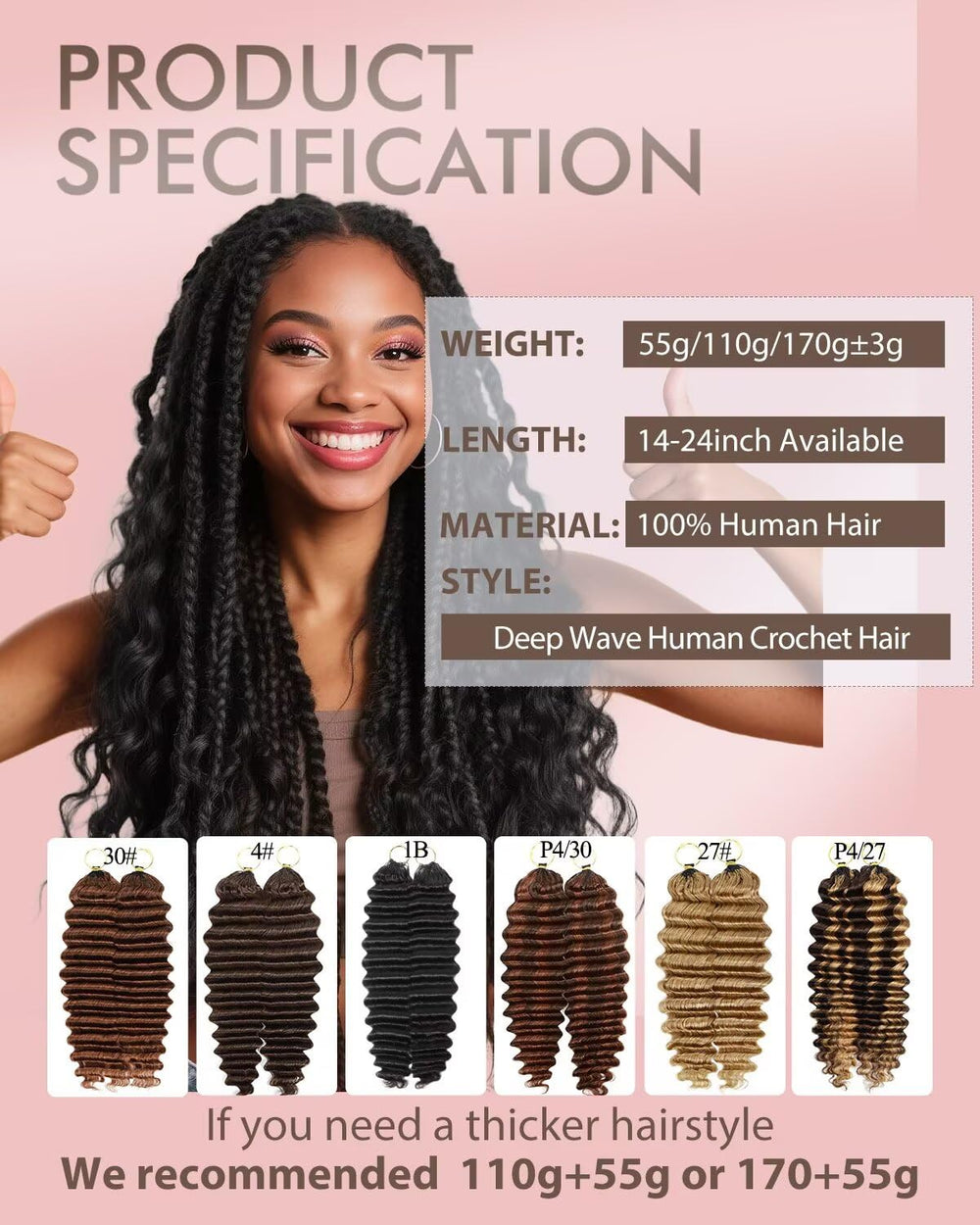 VDZ hair installed in crochet braids showcasing natural movement benefit