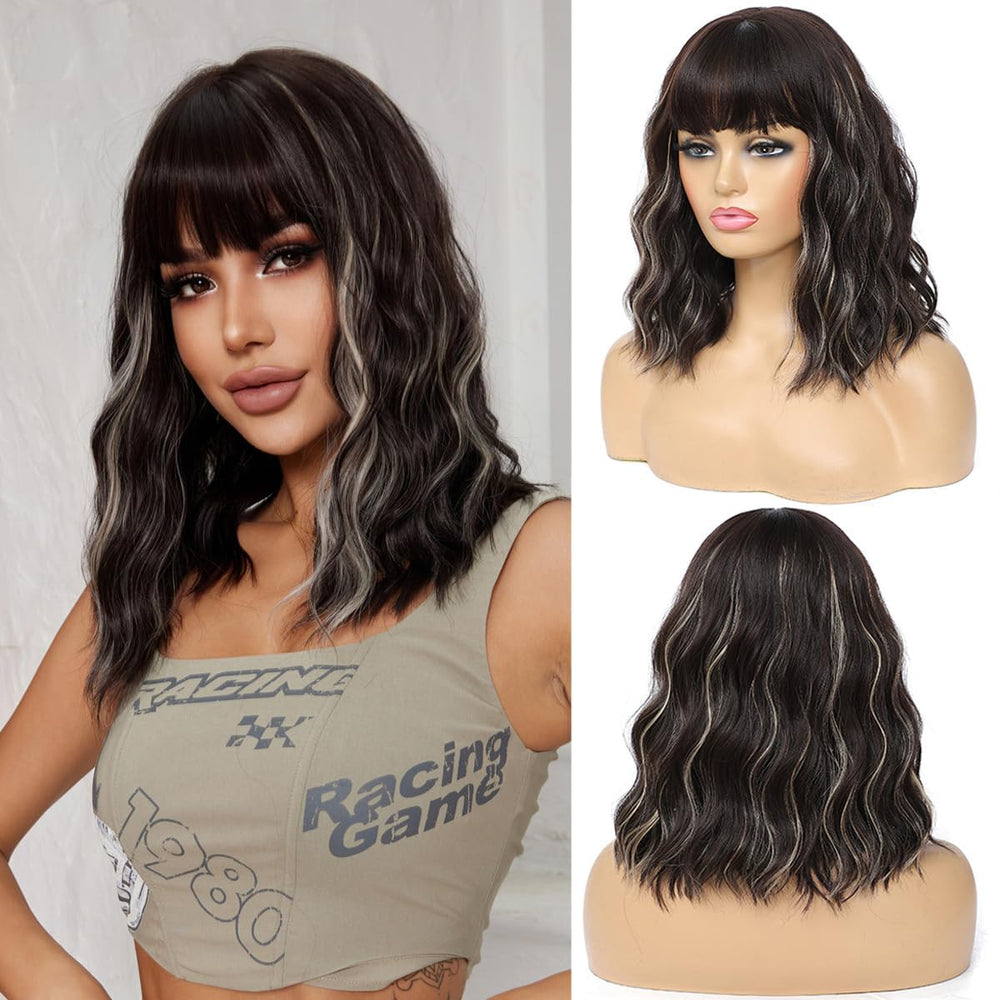 Veally back view displaying length and layered wave benefit