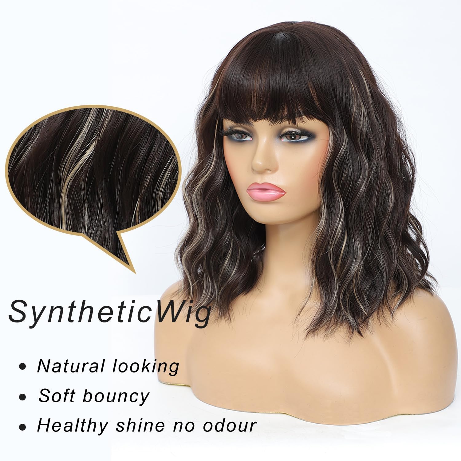 Veally side profile short wavy bob demonstrating movement and volume