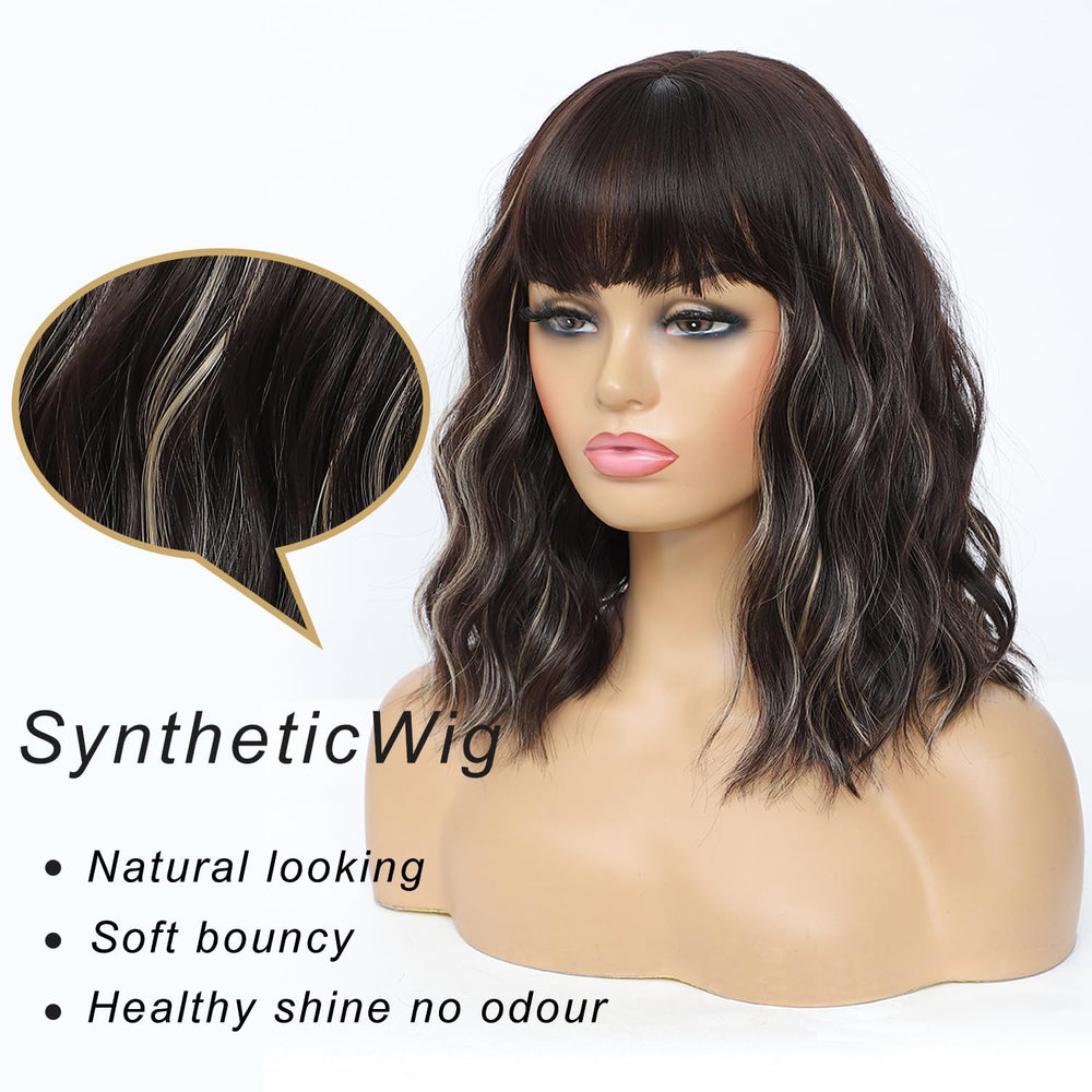 Veally side profile short wavy bob demonstrating movement and volume