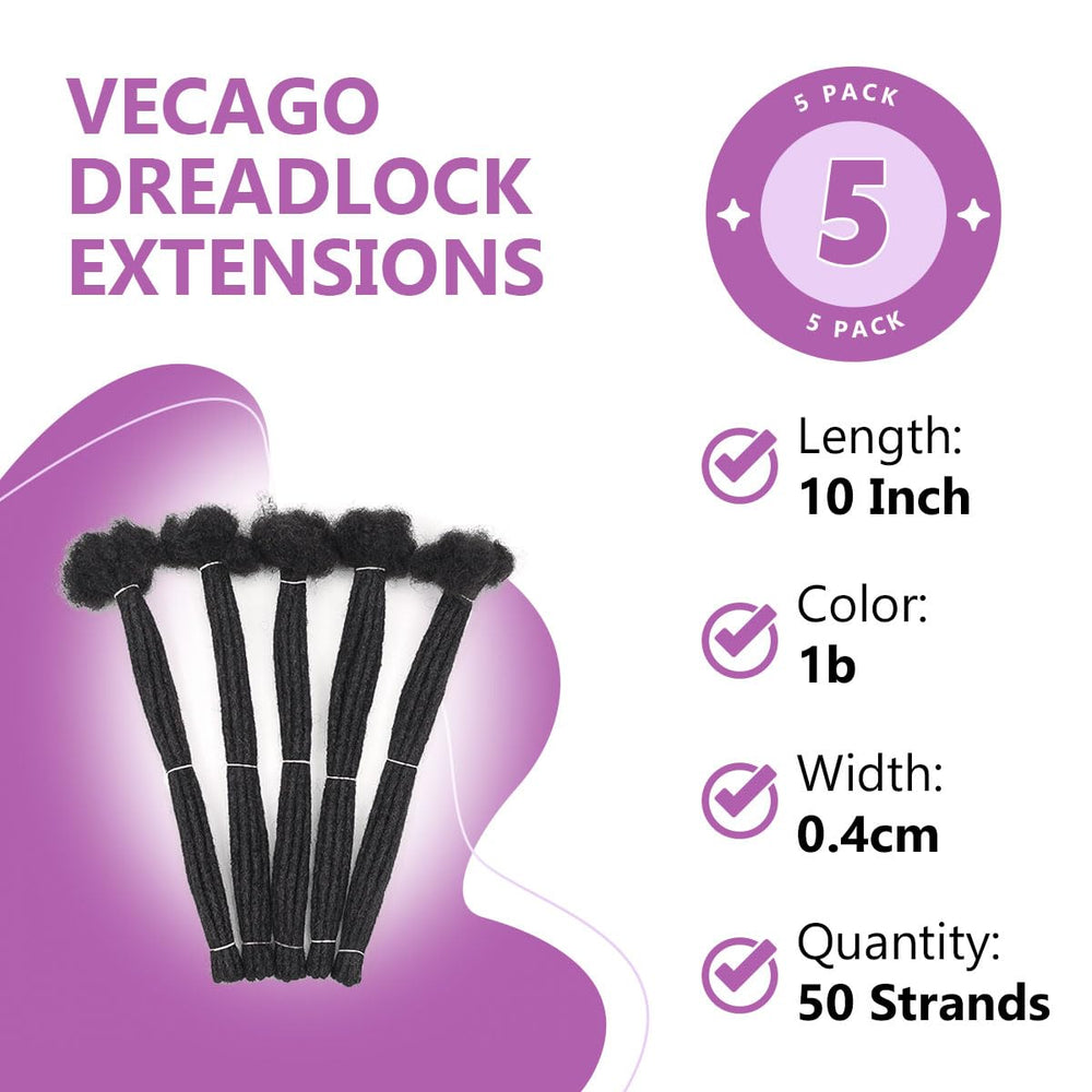 Vecago close-up texture of 1B human hair loc showing natural softness