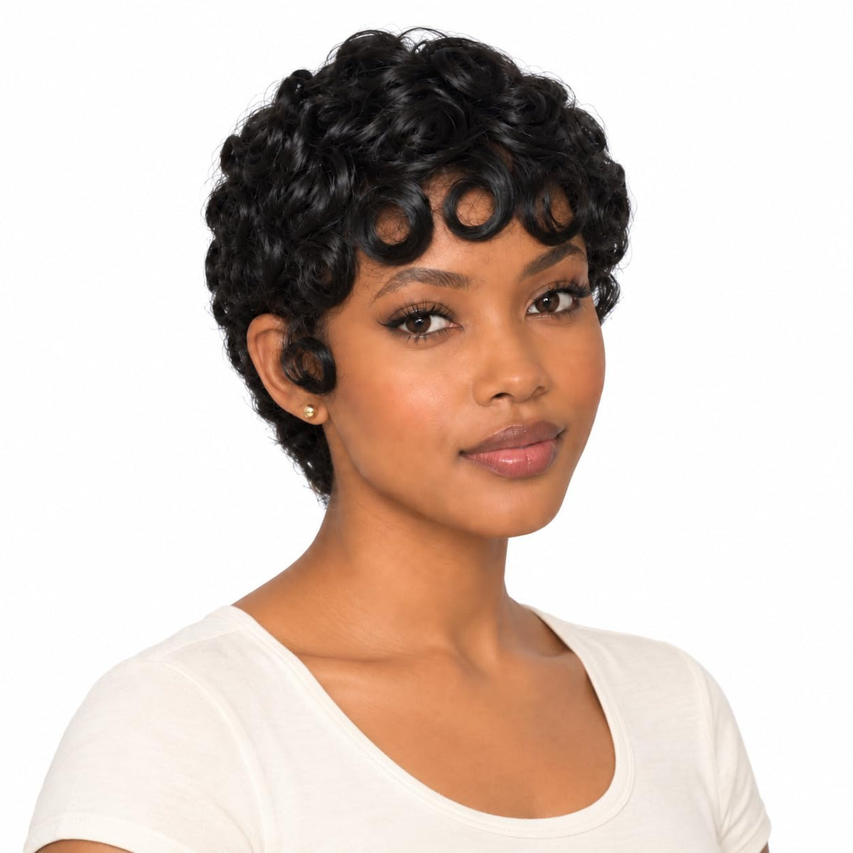 Vectronn front view of pixie wig showing natural hairline and instant wear benefit