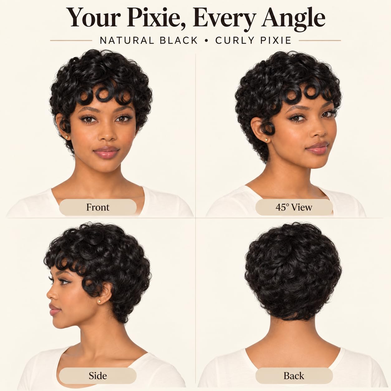 Vectronn pixie wig with styling tools showing ability to heat-style safely