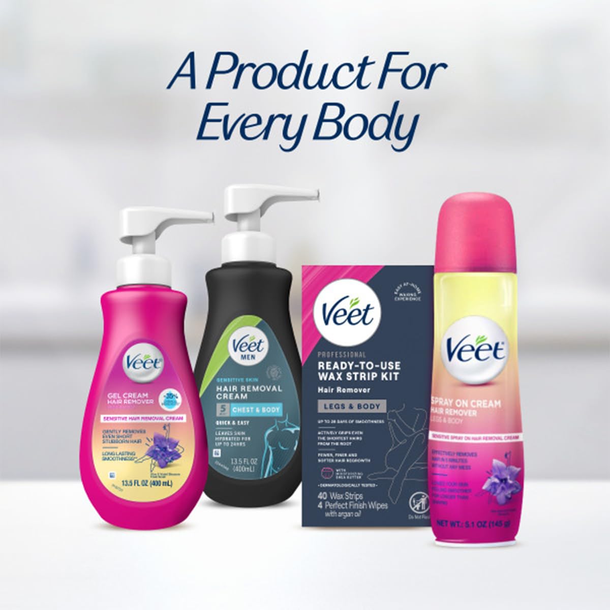 Veet in bathroom lifestyle setup illustrating convenient routine