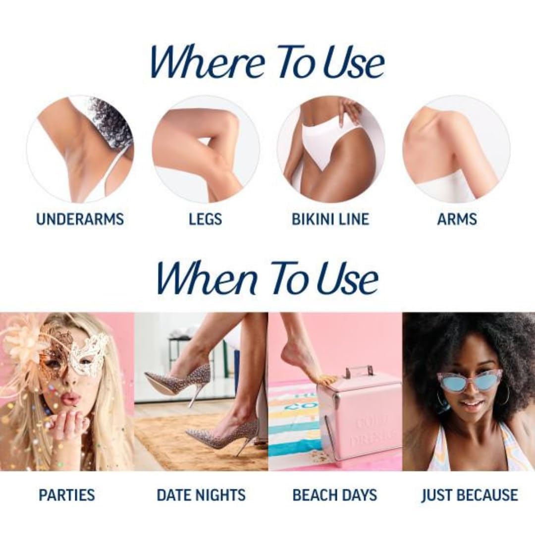 Veet peeling away a strip revealing smooth skin and immediate results