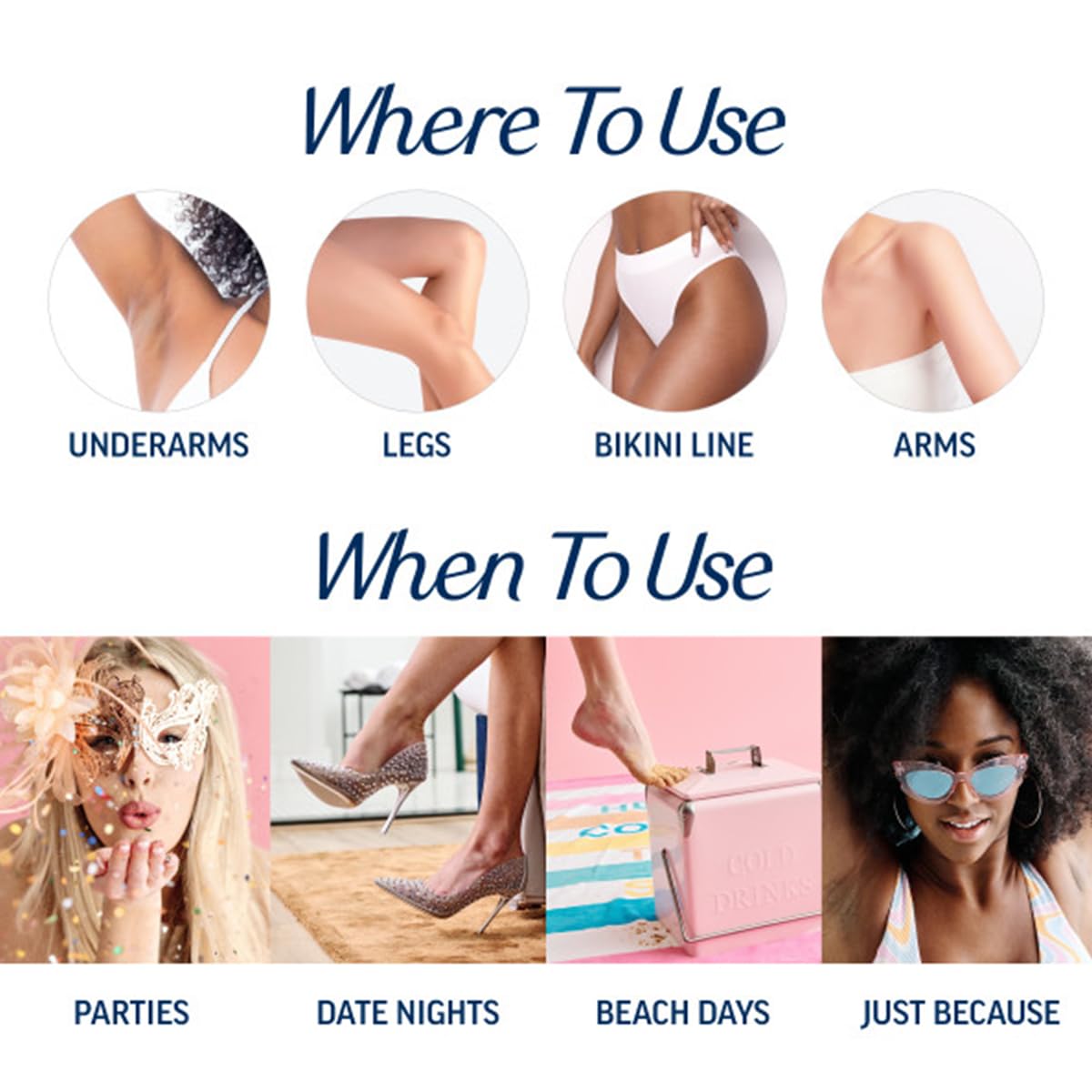 Veet pulling strip away showing clean hair removal benefit