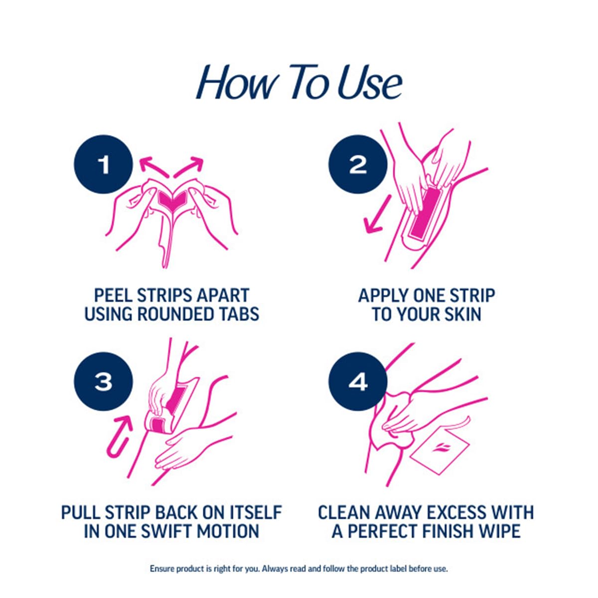 Veet strips next to hand showing scale and coverage benefit