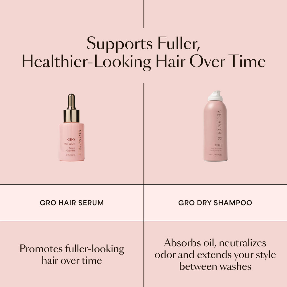VEGAMOUR before-and-after roots showing added volume benefit fuller-looking hair