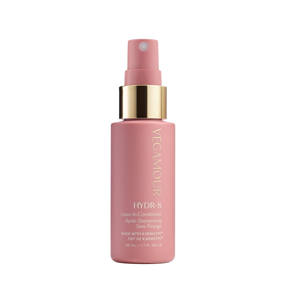 VEGAMOUR front bottle image showing compact travel-size and easy spray