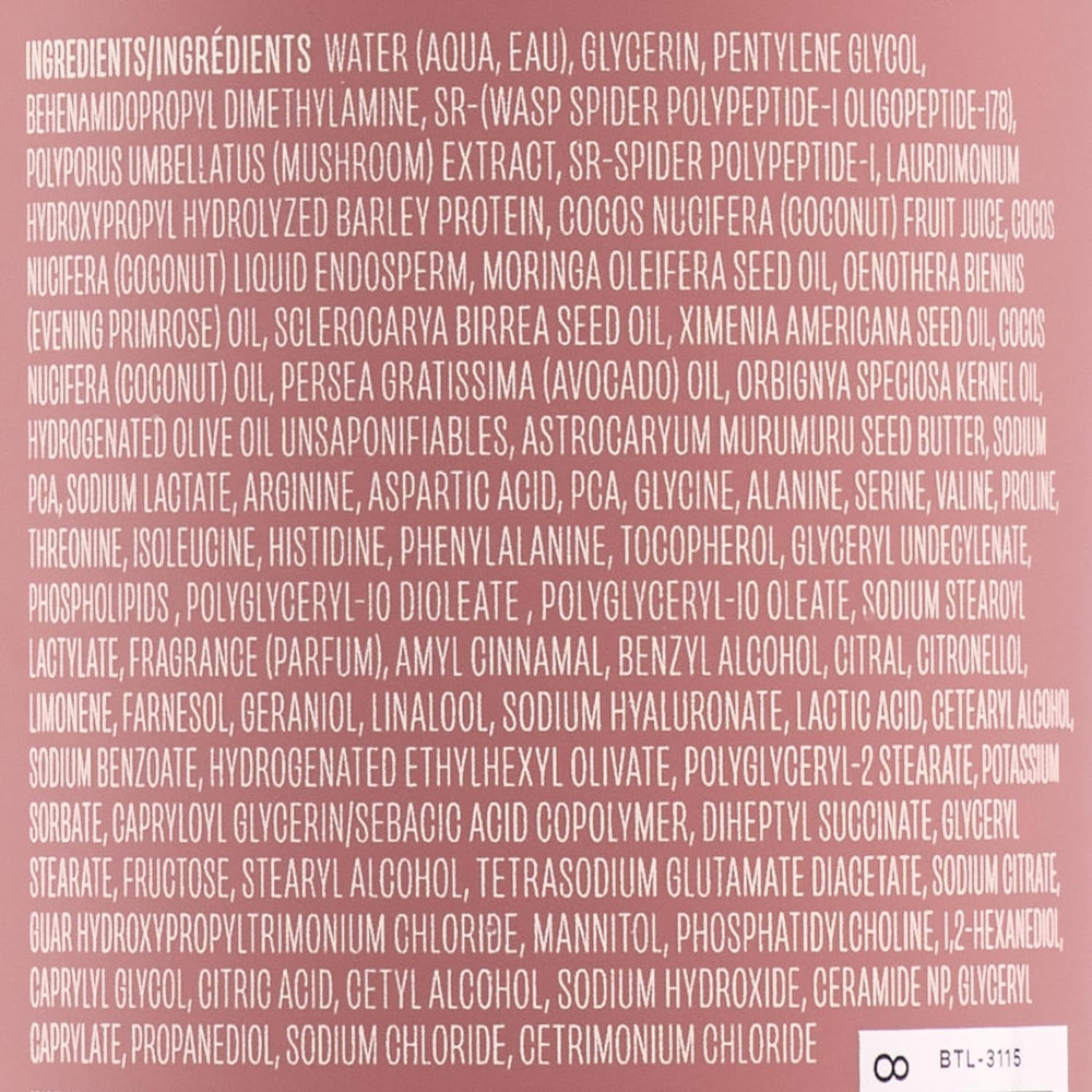 VEGAMOUR label closeup listing geranium jasmine vanilla scent benefits