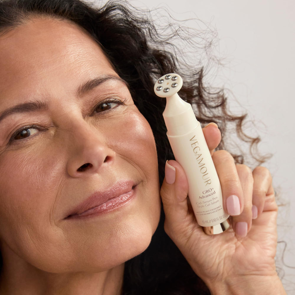 VEGAMOUR pen tip close-up highlighting precise application benefit