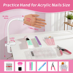 Veikmv display of 120 false nail tips offering varied sizes for practice