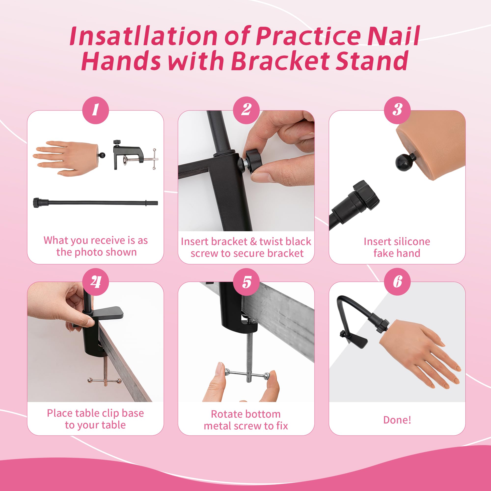 Veikmv practice hand on a salon table in use for realistic learning environment