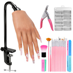 Veikmv practice hand front view showing realistic fingers and nail beds, aiding practice