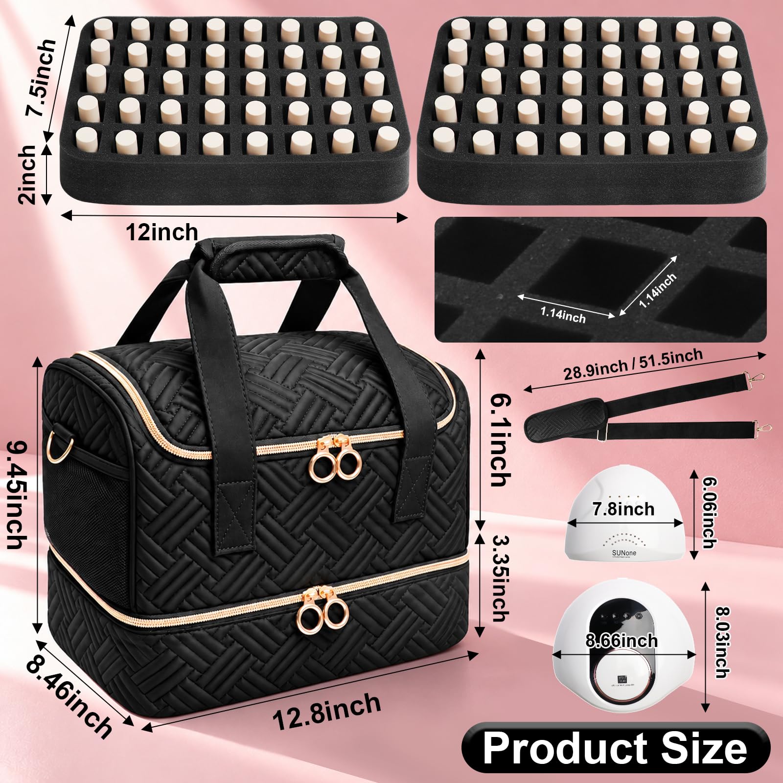 Veirdro mesh zippered pocket with brushes and files neatly stored
