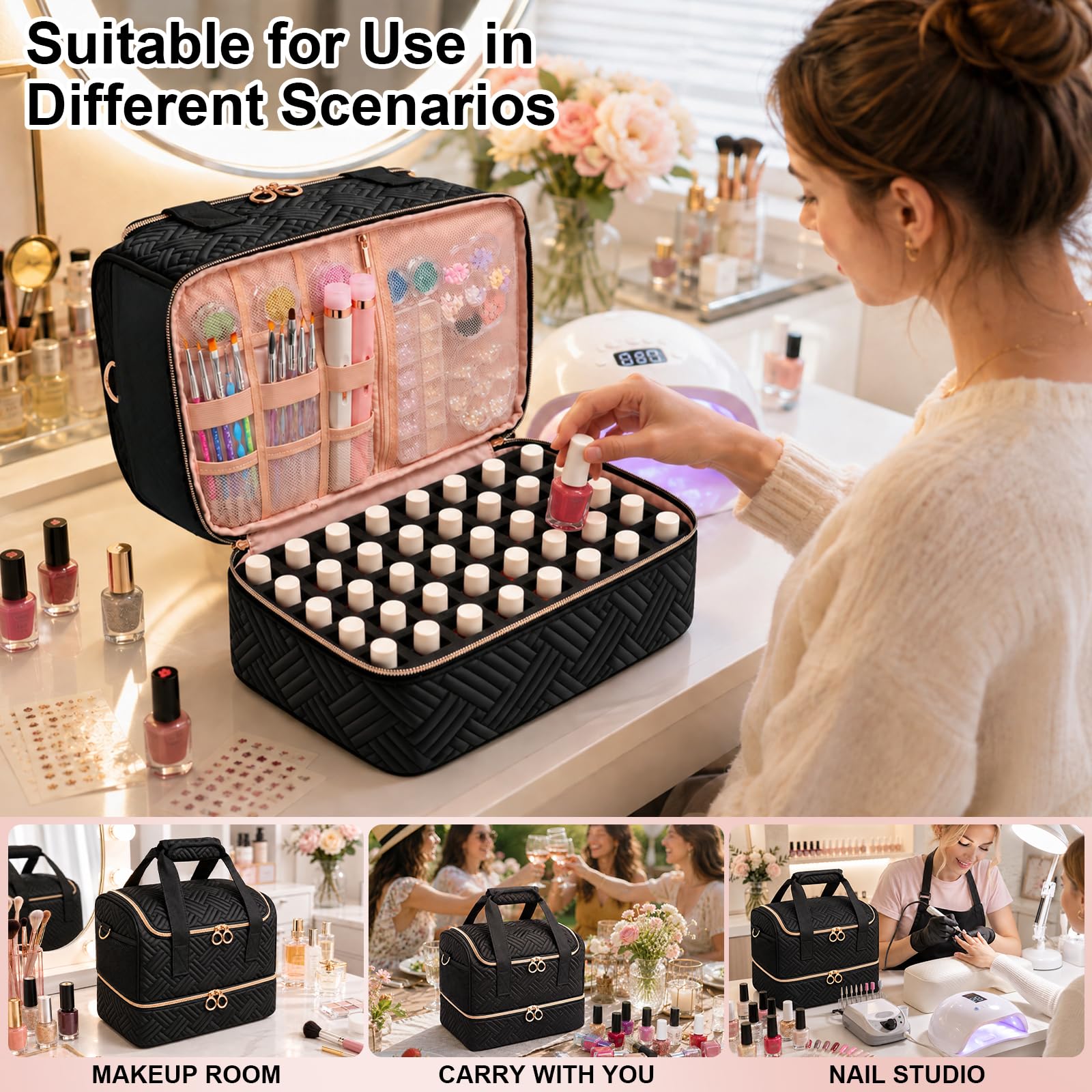 Veirdro next to regular handbag showing real-world size and capacity